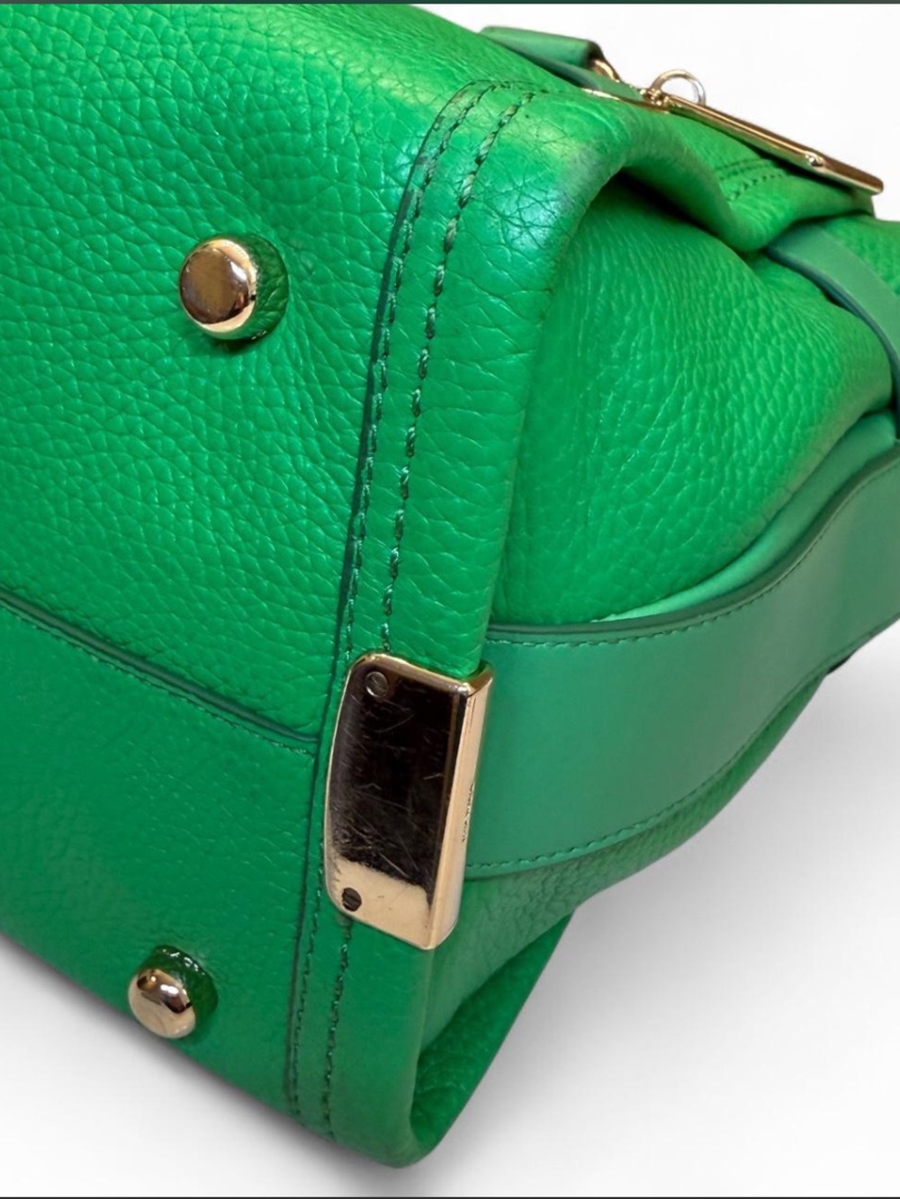 COACH Swagger Carryall 27 Satchel Pebble Leather Kelly Green | Style 34408 - Picture 10 of 13